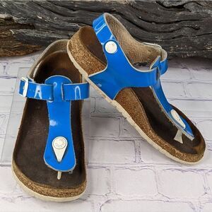 Birkenstock Kairo Kids Birko-Flor Neon Blue Patent Sandals